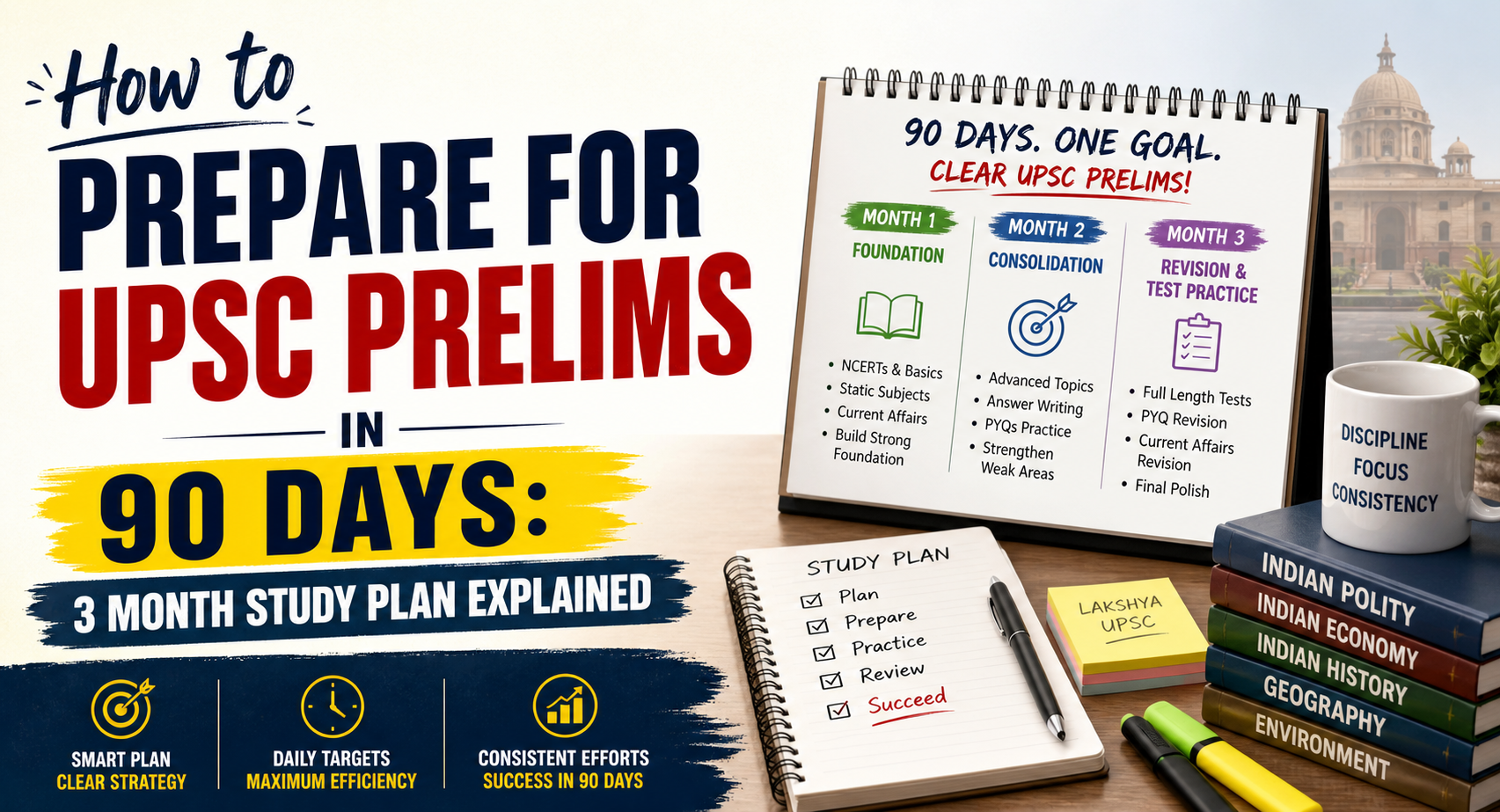 What is the 90 Days Study Plan for UPSC Prelims Exam Preparation?
